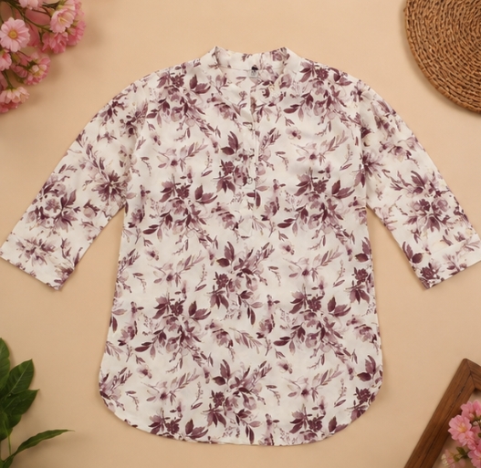 Qeuika Lavender Bloom Kurti