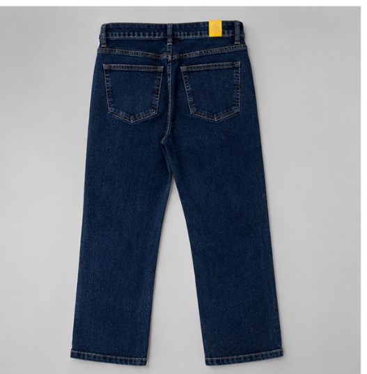 Qeuika Women's Mid Blue High Rise Wide Leg Jeans