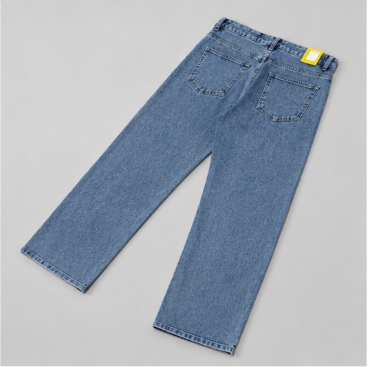 Qeuika Women's Mid Blue Straight Fit Jeans