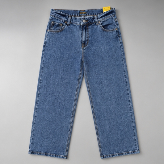 Qeuika Women's Mid Blue Straight Fit Jeans