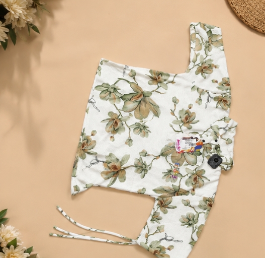 Qeuika Women's White Floral Printed One Shoulder Crop Top