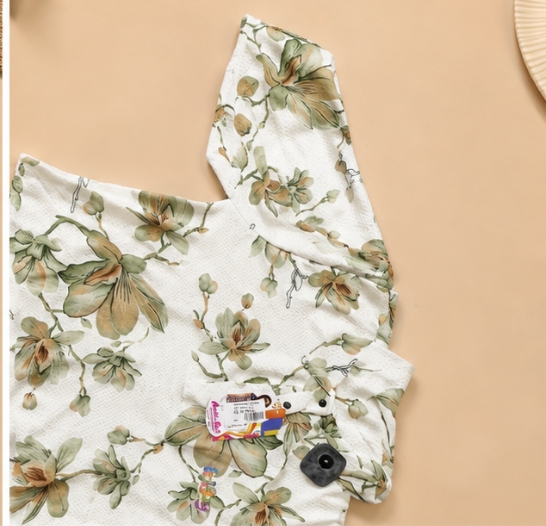 Qeuika Women's White Floral Printed One Shoulder Crop Top