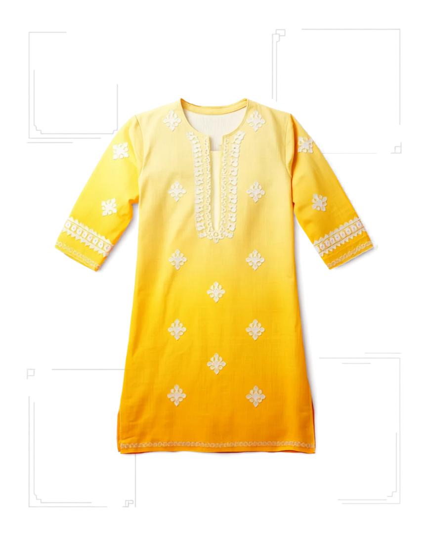Yellow trending regular use kurti coching, college, market 